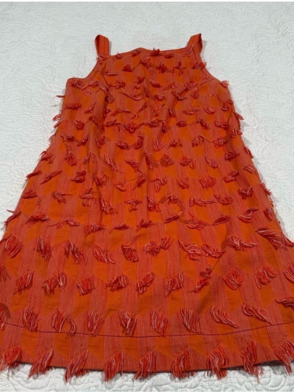 Orange Fringe Mini Dress
